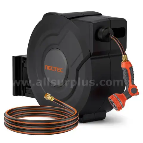 NEOTEC Retractable Garden Hose Reel 5/8 inch x 90ft - Wall