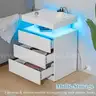 HOMMPA LED Nightstand with Wireless Charging Station USB