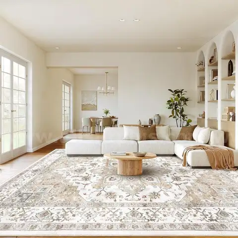 AMADA HOMEFURNISHING 9ft x 12ft Low-Profile Large Area Rug