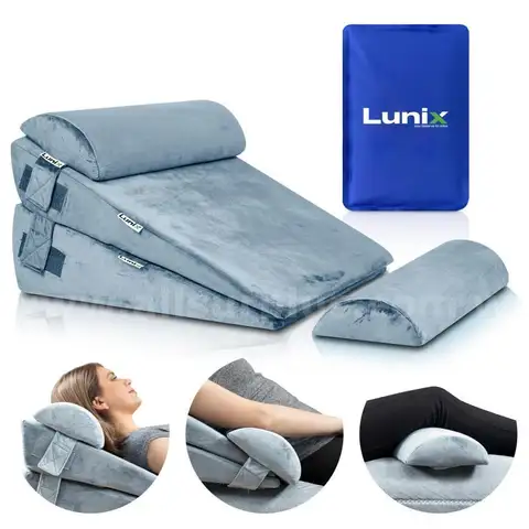 Lunix 4pcs Orthopedic Bed Wedge Pillow Set Post Surgery