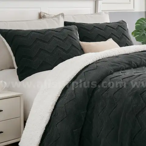 BEDELITE Fluffy King Size Comforter Set - Super Soft Sherpa