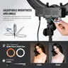 NEEWER 18 Inch Ring Light with Tripod Stand 55W Large LED
