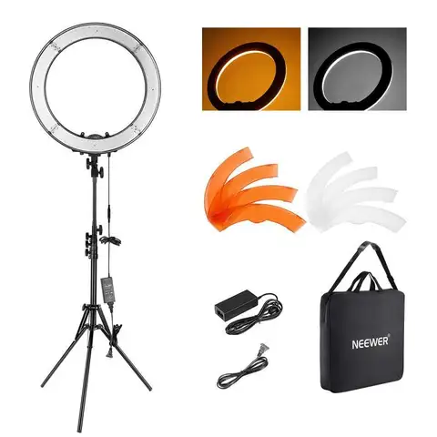NEEWER 18 Inch Ring Light with Tripod Stand 55W Large LED
