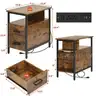 Livofloral Side Tables with Charging Station Narrow End
