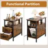 Livofloral Side Tables with Charging Station Narrow End