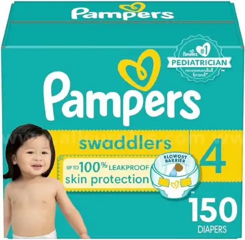 Pampers Baby Diapers - Swaddlers - Size 4, 150 Count