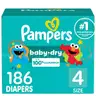 Pampers Baby Dry Size 4 Diapers, 186 Count