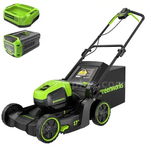 Greenworks 60V 17&#x22; Brushless Lawn Mower 4.0Ah