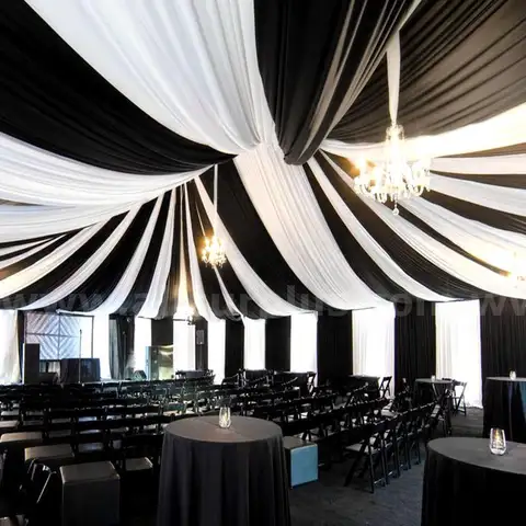 4 Panel Black Ceiling Drapes - Premium Polyester Ceiling