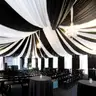 4 Panel Black Ceiling Drapes - Premium Polyester Ceiling
