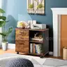 DEVAISE 3 Drawer Mobile File Cabinet Wood Lateral Filing