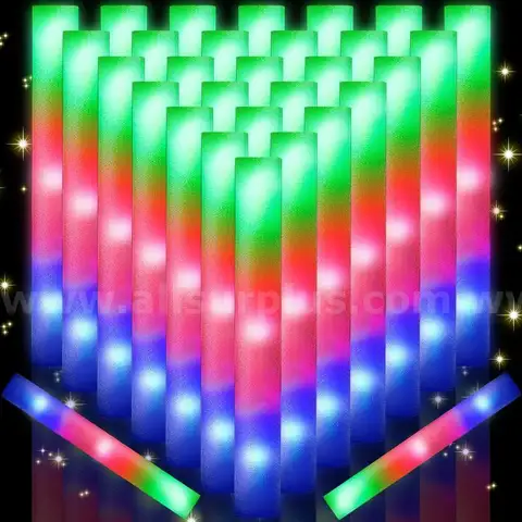 OLUPP 124 PCS Glow Sticks Foam Glow Sticks Foam Light up