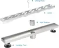 Linear Shower Drain Shower Drain with Bar Pattern Grate