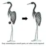 Kircust Garden Crane Statues Standing Metal Patina Heron