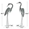 Kircust Garden Crane Statues Standing Metal Patina Heron