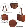 Vintage Genuine Leather Tote Bag Handbag Shopper Purse