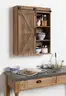 Kate and Laurel Cates Wood Wall Storage Cabinet with Barn Door