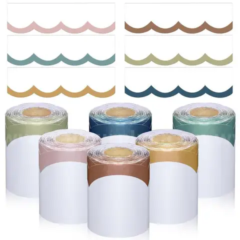 Glenmal 6 Rolls Classroom Bulletin Board Border Scalloped