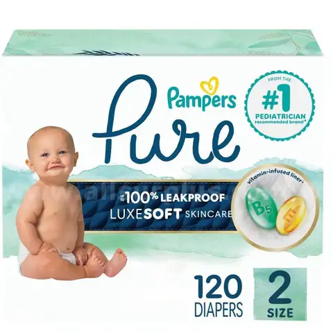 Pampers Pure Protection Baby Diapers, Size 2