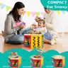 WOODMAM 9-in-1 Large Activity Cube, Farm-Themed Wooden Play