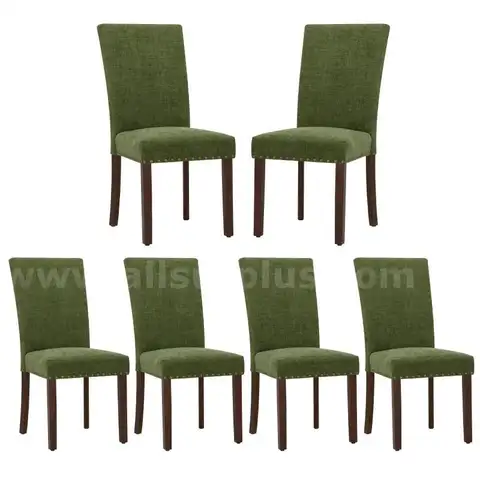 COLAMY Upholstered Parsons Dining Chairs Set of 6 Fabric