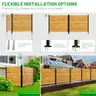 3 Panels No Dig Wooden Privacy Fence Screen, 42&#x22; H X 40&#x22; W Outdoor Air Conditioner Fences