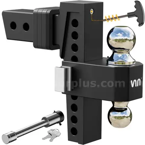 VNN Adjustable Drop Hitch Dual-Ball(2&#x27;&#x27; 2-5/16&#x27;&#x27;) Trailer