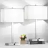 21&#x22; Set of 2 Touch Control Table Lamps with 2 USB AC