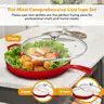 Bruntmor Enameled Cast Iron Skillet Set of 3-8, 10, and