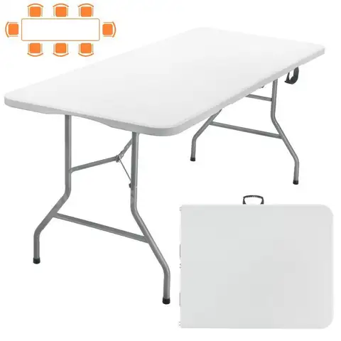 SKOK 8&#x27; Folding Plastic Picnic Table