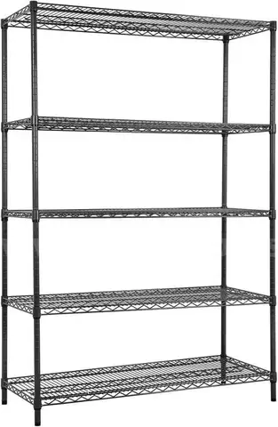 Land Guard 5 Tier Black Storage Racks and Shelving - 48&#x22; L