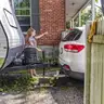 VNN Adjustable Trailer Hitch with 6-Inch Drop Dual-Ball