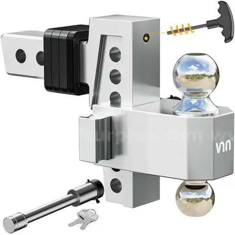 VNN Adjustable Trailer Hitch with 6-Inch Drop Dual-Ball