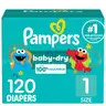Pampers Baby Dry Diapers, Size 1 - 120 Count