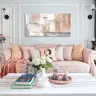 SOUGUAN Canvas Art Gold Wall Decor for Girl Pink Pictures