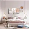 SOUGUAN Canvas Art Gold Wall Decor for Girl Pink Pictures