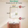 TokeShimi 24&#x22;x36&#x22; Brushed Nickel Framed Bathroom Mirror