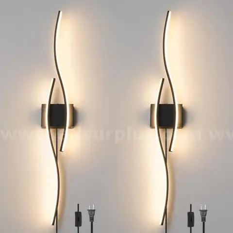 Daunton Modern Plug in Wall Sconces Set of Two RC Dimmable