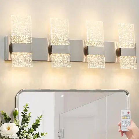 Modern Brushed Nickel 8-Lights Bathroom Vanity Light