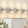 Modern Brushed Nickel 8-Lights Bathroom Vanity Light