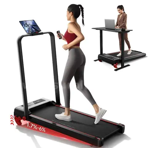 RHYTHM FUN Treadmill with Incline, Walking Pad with Handle