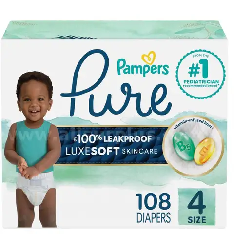 Pampers Pure Protection Baby Diapers, Size 4