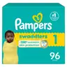 Pampers Swaddlers Baby Diapers, Size 1 - 96 Count