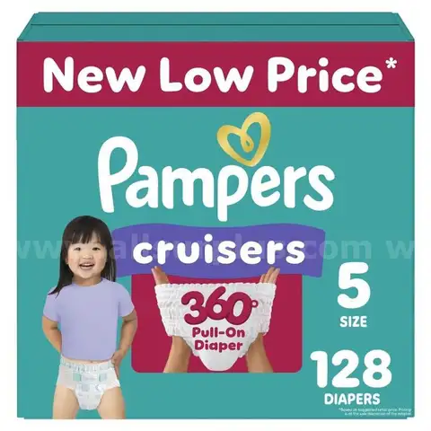 Pampers Cruisers 360 Pull Up Diapers, Size 5 - 128 Count
