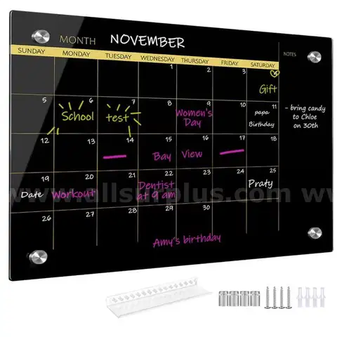 Glass Dry Erase WhiteboardMonthly Calendar Whiteboard18&#x22;