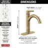 Delta Nicoli Brushed Gold Bathroom Faucet 1 Hole Single