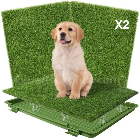 Dog Grass Pad with Tray Reusable Training Pad with 2-Pack