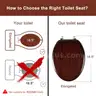 Angel Shield Durable Wood Veneer Natural Toilet Seat Metal