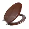 Angel Shield Durable Wood Veneer Natural Toilet Seat Metal