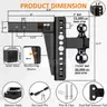 Adjustable Trailer Hitch -Drop Hitch-Tow Hitch Fits 2&#x22;
